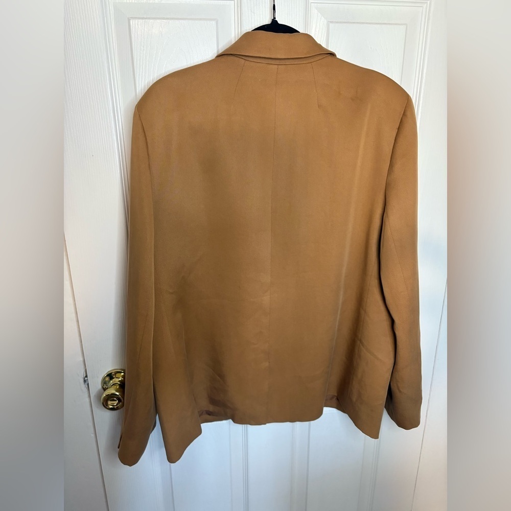 J.Crew Factory Drapey Twill Double-Breasted Blazer – Size 16 | Tan - Picture 9 of 12